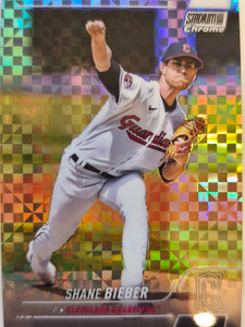 2022 Stadium Club Chrome Baseball X-Fractor Shane Bieber #93