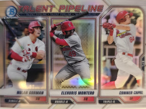 2021 Bowman Chrome Nolan Gorman / Elehuris Montero / Conner Capel #TP-STL