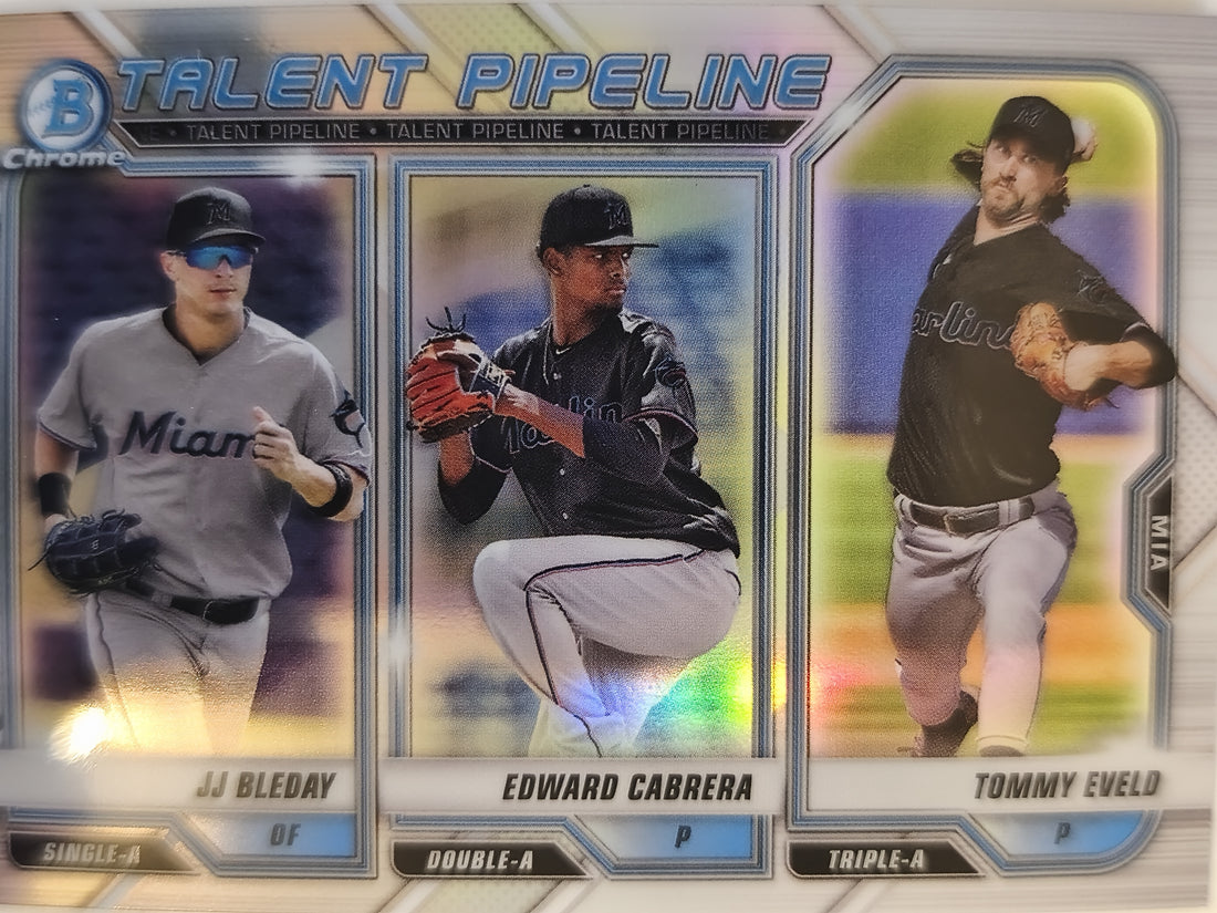 2021 Bowman Chrome Edward Cabrera / JJ Bleday / Tommy Eveld #TP-MIA