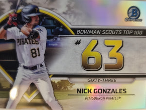 2023 Bowman Baseball Bowman Scouts Top 100 Nick Gonzales #BTP-63