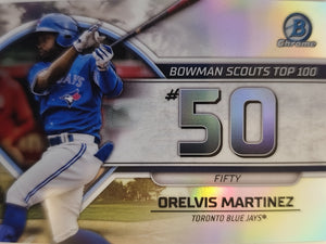 2023 Bowman Baseball Bowman Scouts Top 100 Orelvis Martinez #BTP-50