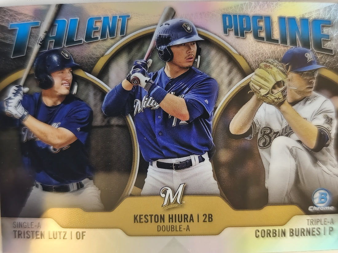 2019 Bowman Talent Pipeline Tristen Lutz / Keston Hiura / Corbin Burnes #TP-MIL