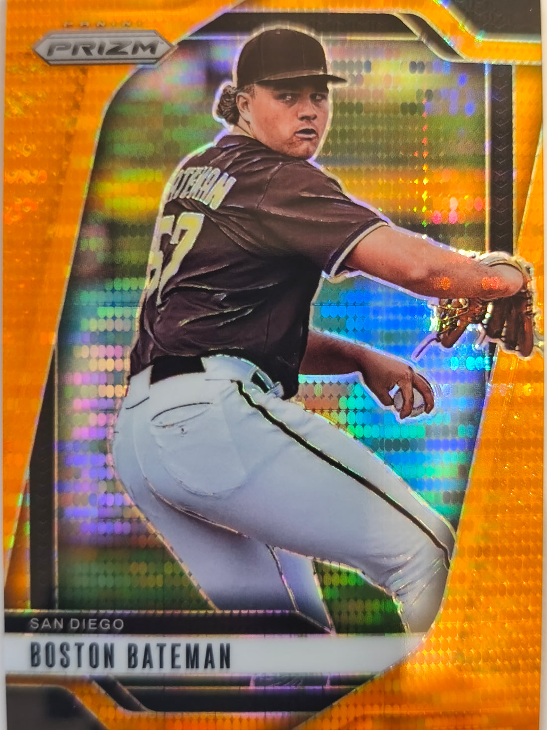 2025 Panini Prizm Baseball Orange Pulsar Prizms 273/399 Boston Bateman #76