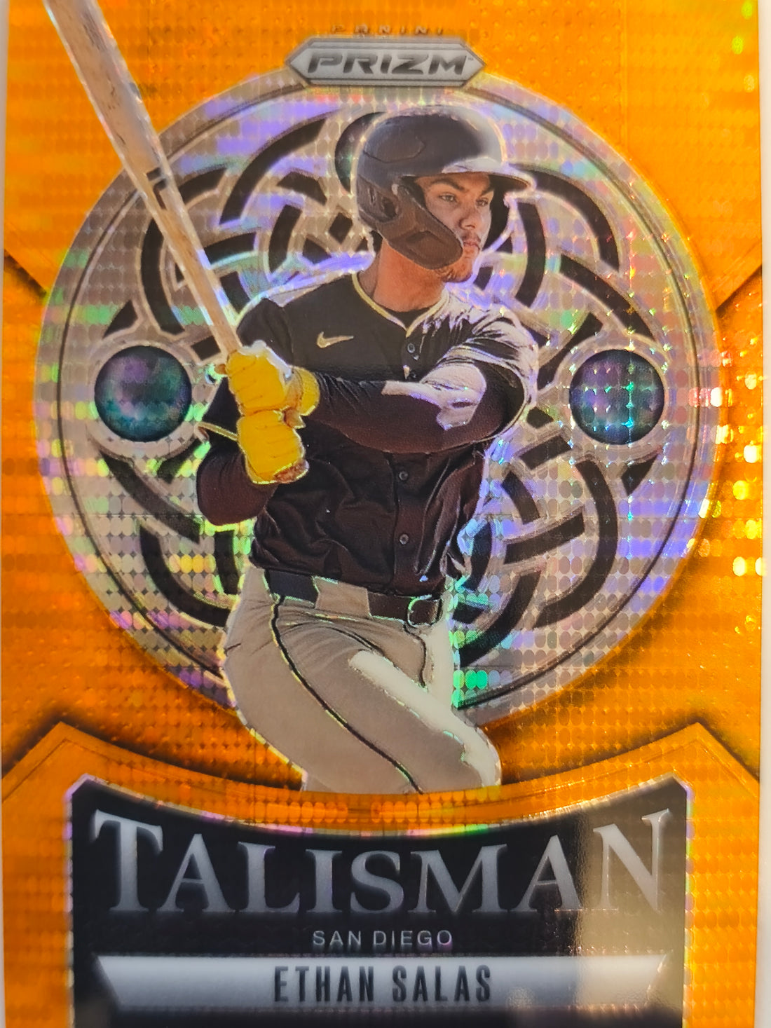 2025 Panini Prizm Baseball Talisman Orange Prizms 302/399 Ethan Salas #22