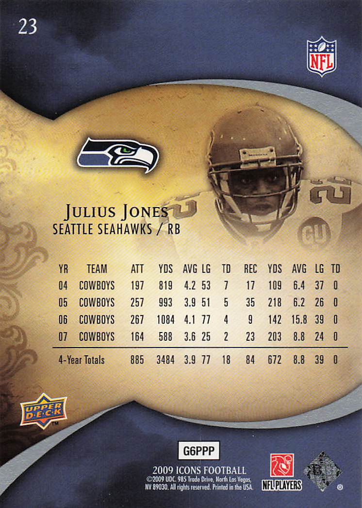 2009 Upper Deck Icons Football Julius Jones #23