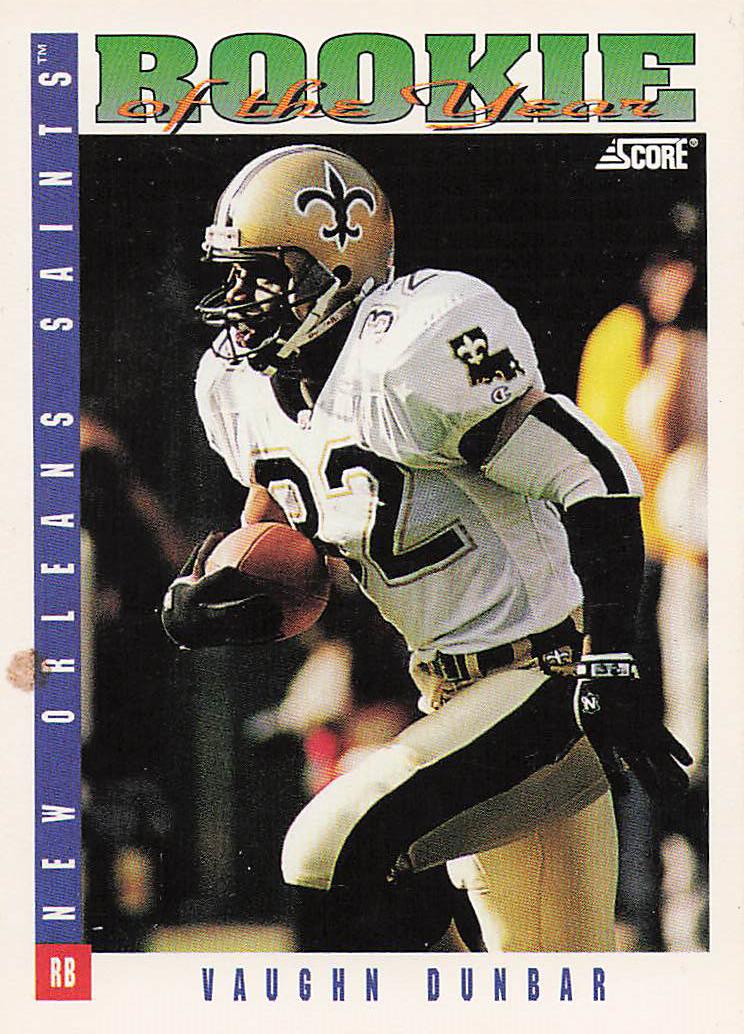 1993 Score Football Vaughn Dunbar #419