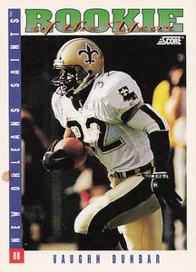 1993 Score Football Vaughn Dunbar #419