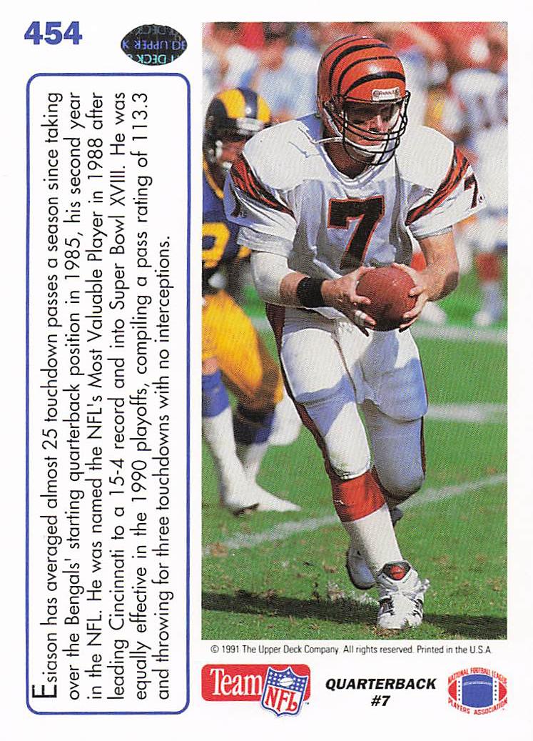 1991 Upper Deck Football Boomer Esiason #454