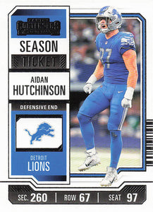 2023 Panini Contenders Football Season Ticket Retail Aidan Hutchinson #33