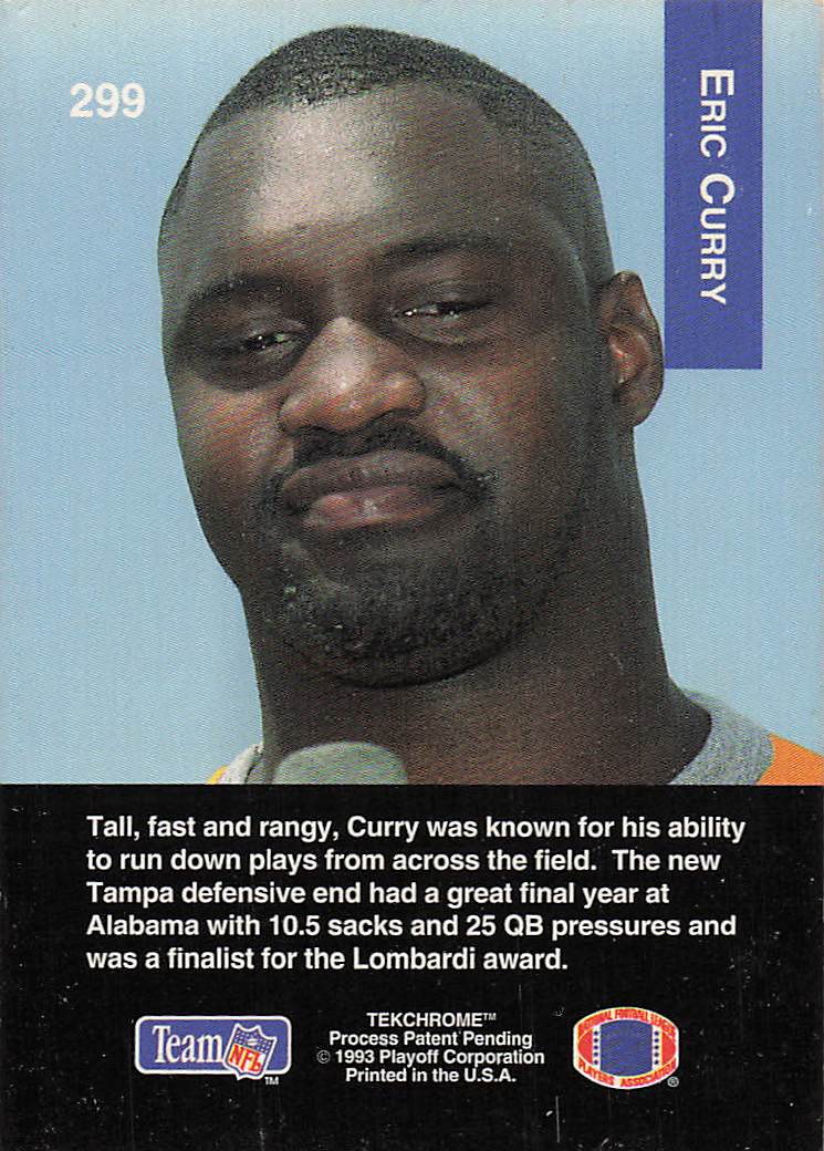 1993 Playoff Football Eric Curry #299 Rookie