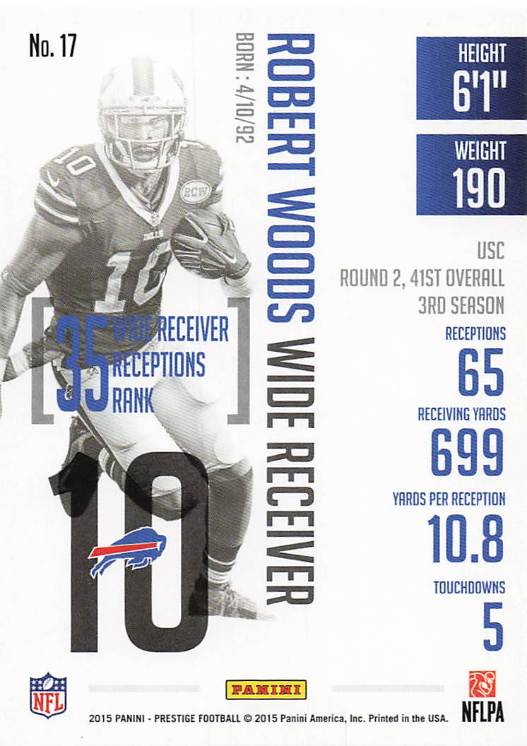 2015 Panini Prestige Football Robert Woods #17