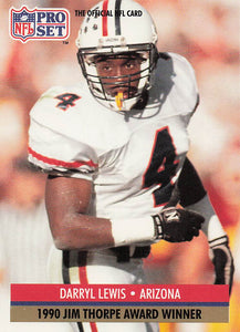 1991 Pro Set Football Darryll Lewis #34 Rookie
