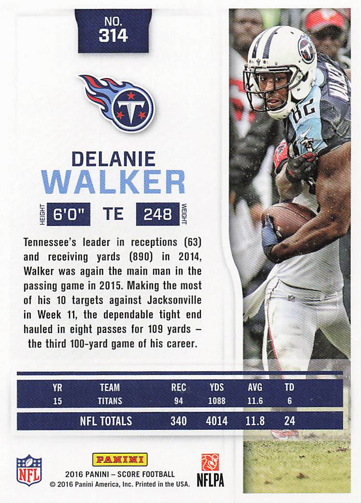 2016 Score Football Delanie Walker #314