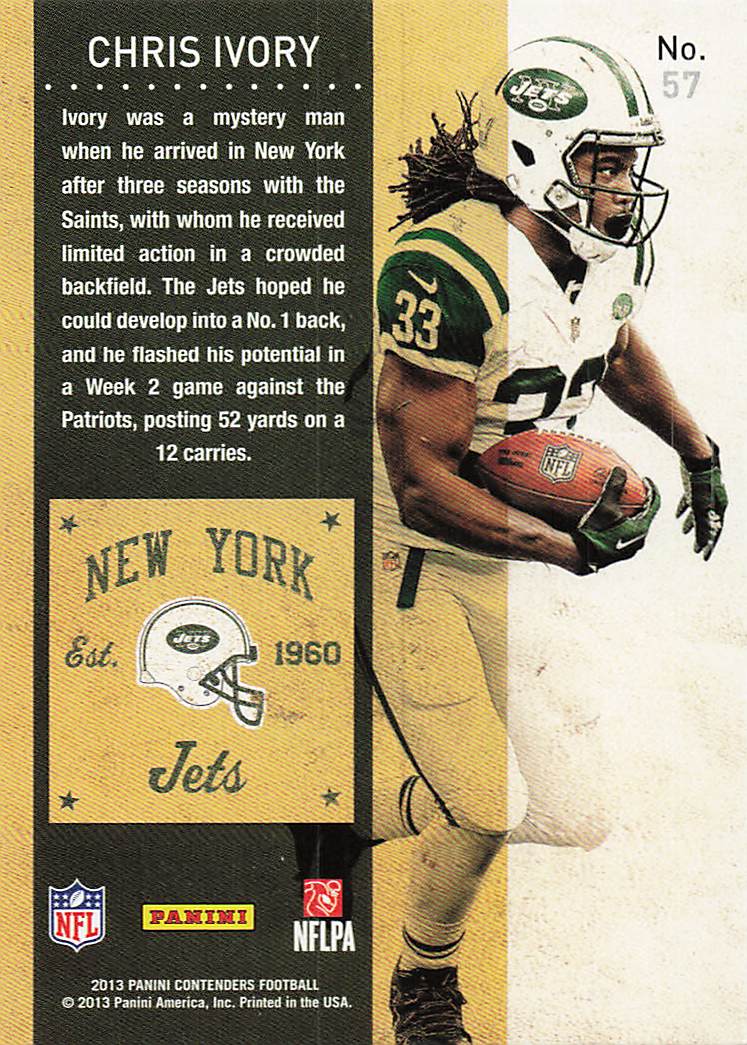 2013 Panini Contenders Football Chris Ivory #57