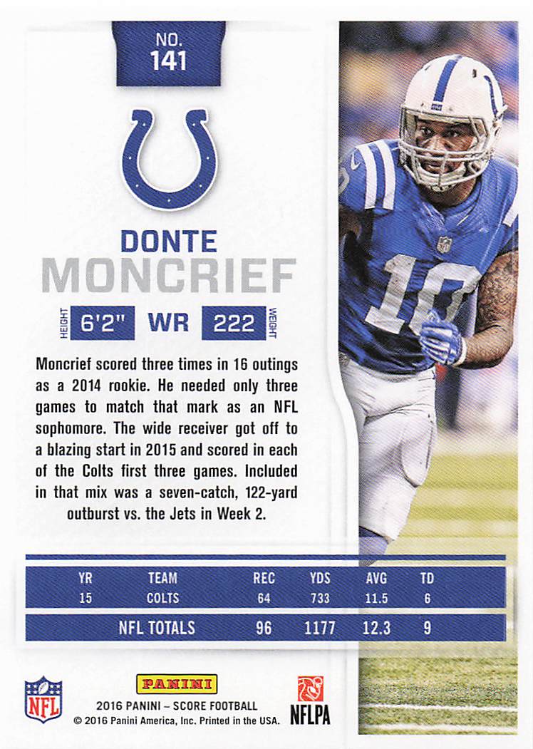 2016 Score Football Donte Moncrief #141