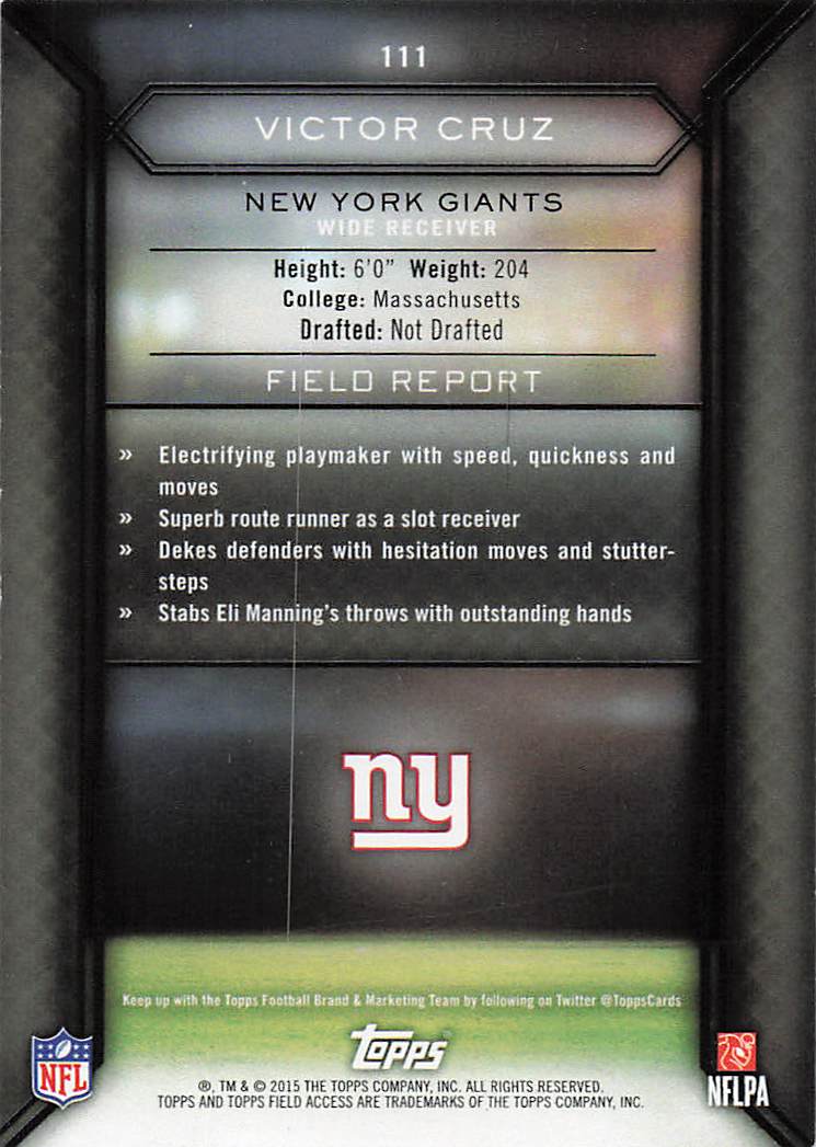 2015 Topps Field Access Football Victor Cruz #111