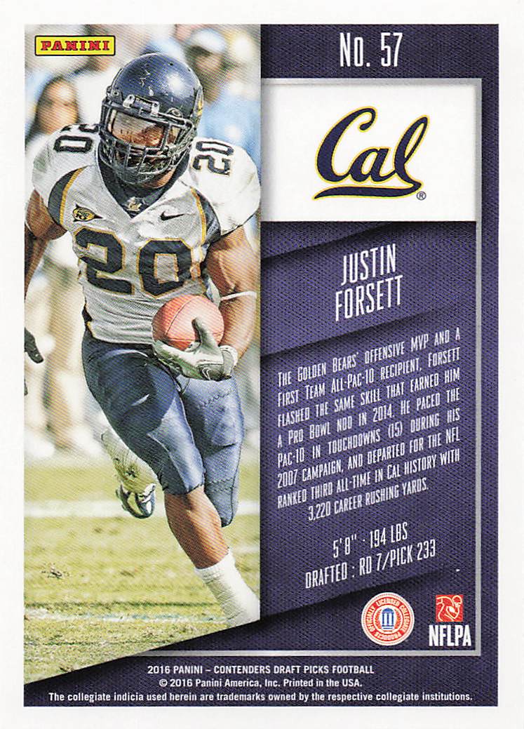 2016 Panini Contenders Draft Picks Football Justin Forsett #57