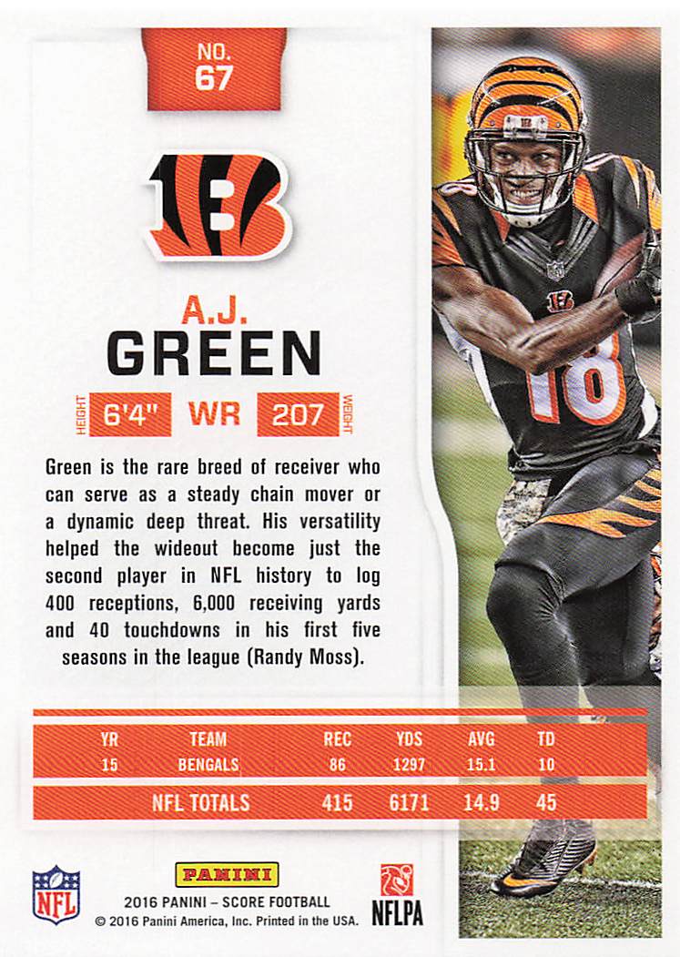 2016 Score Football A.J. Green #67