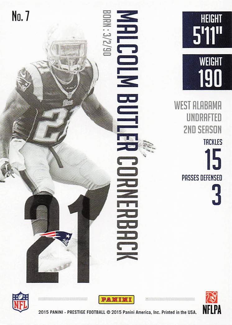 2015 Panini Prestige Football Malcolm Butler #7