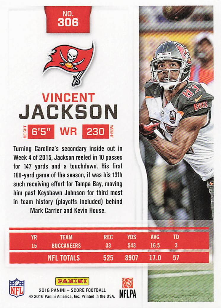 2016 Score Football Vincent Jackson #306