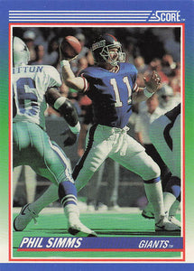 1990 Score 100 Hottest Football Phil Simms #7