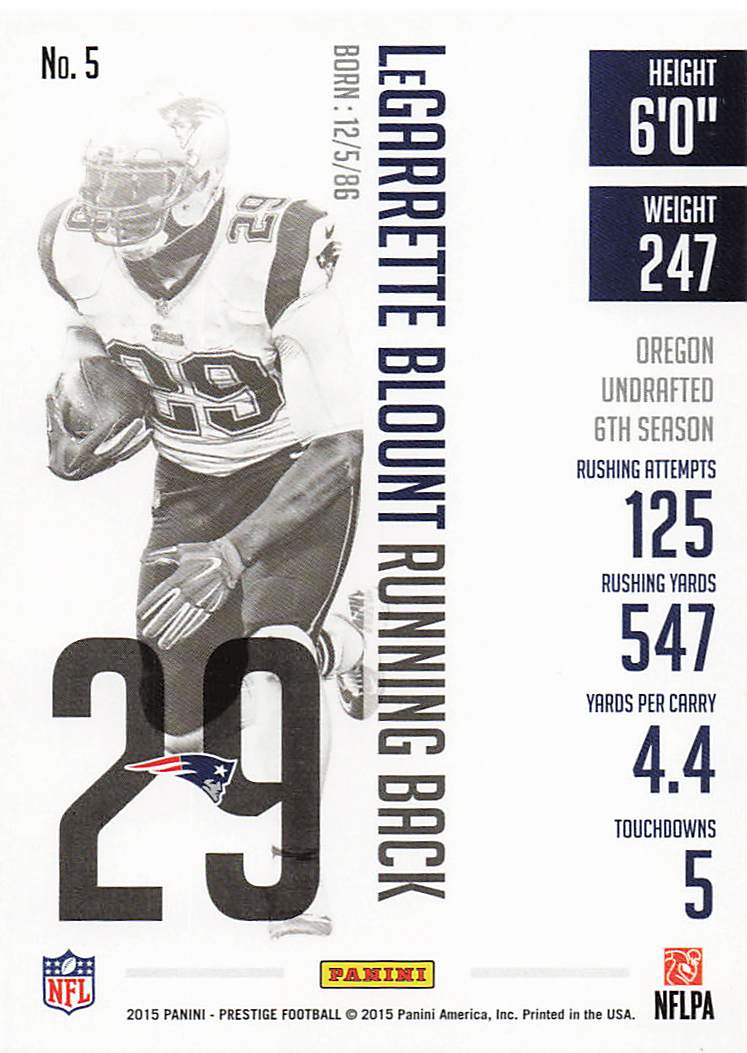 2015 Panini Prestige Football LeGarrette Blount #5