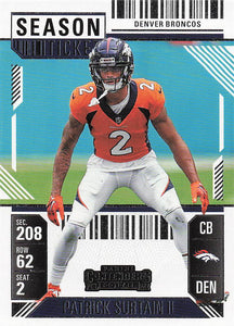 2024 Panini Contenders Football Game Ticket Red Patrick Surtain II #30