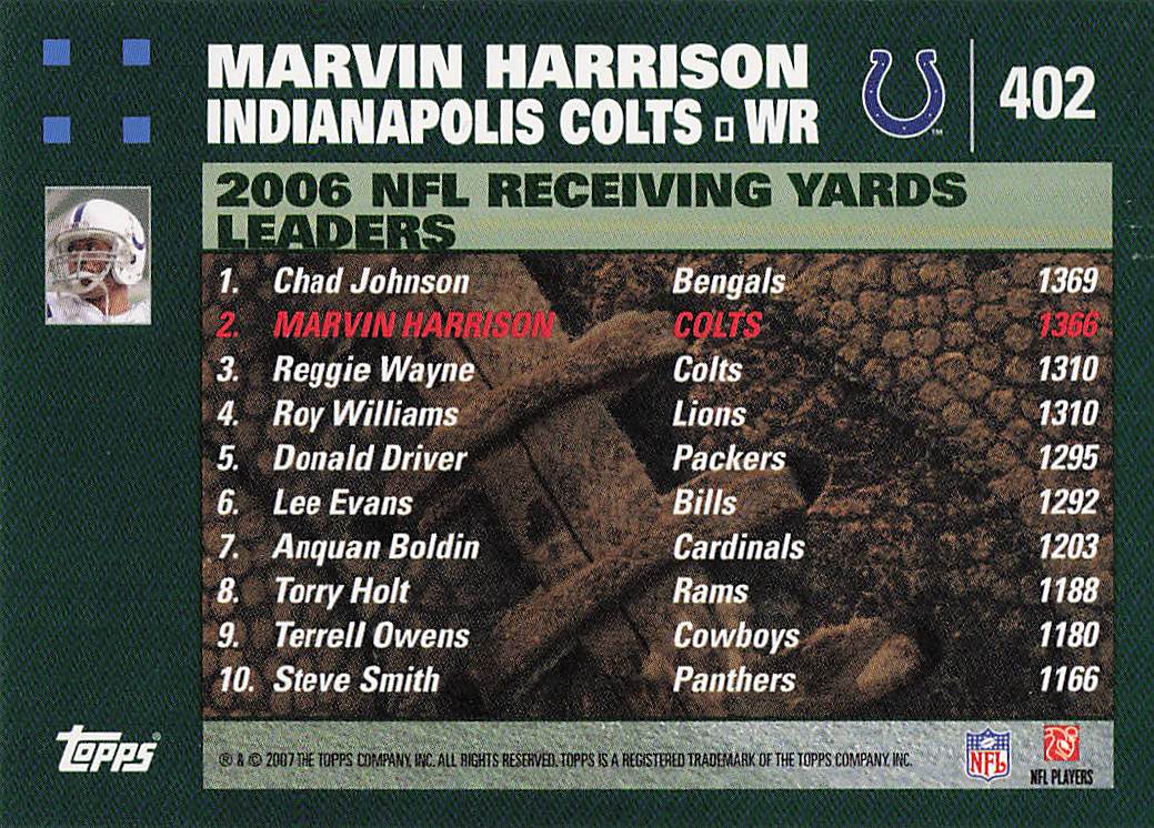 2007 Topps Football First Edition Marvin Harrison #402