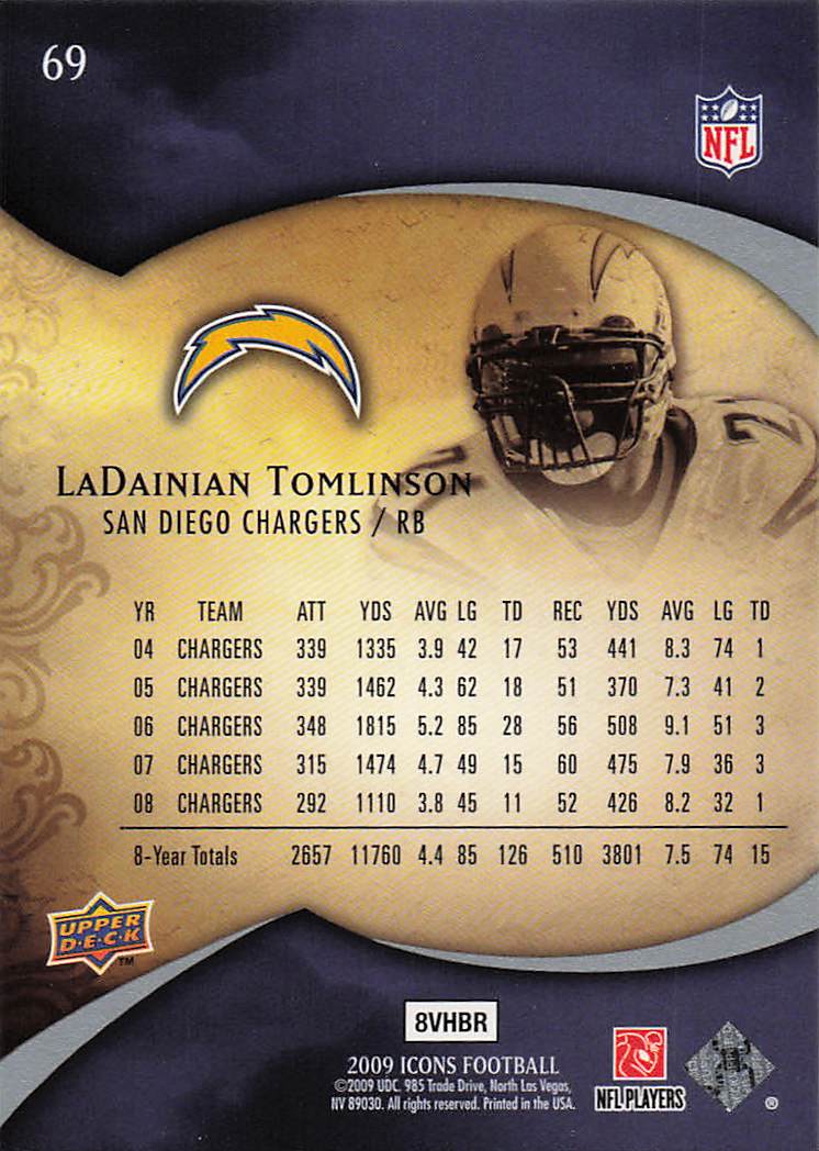 2009 Upper Deck Icons Football LaDainian Tomlinson #69