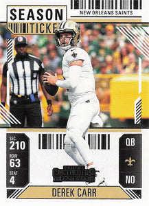 2024 Panini Contenders Football Season Ticket Retail Derek Carr #72