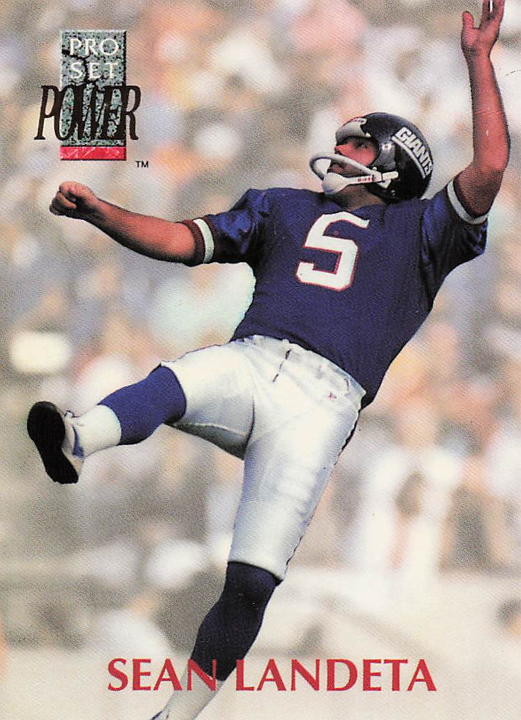 1992 Pro Set Power Football Sean Landeta #5