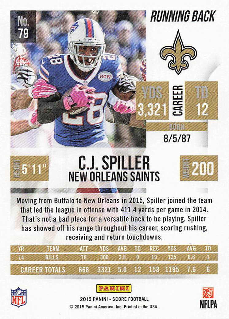 2015 Score Football C.J. Spiller #79