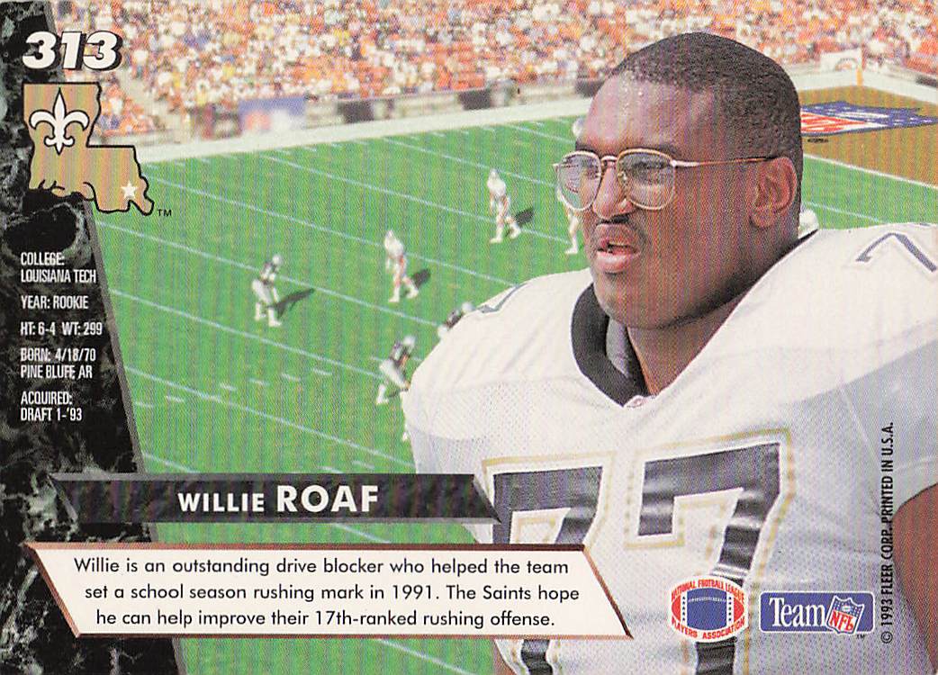 1993 Fleer Ultra Willie Roaf #313