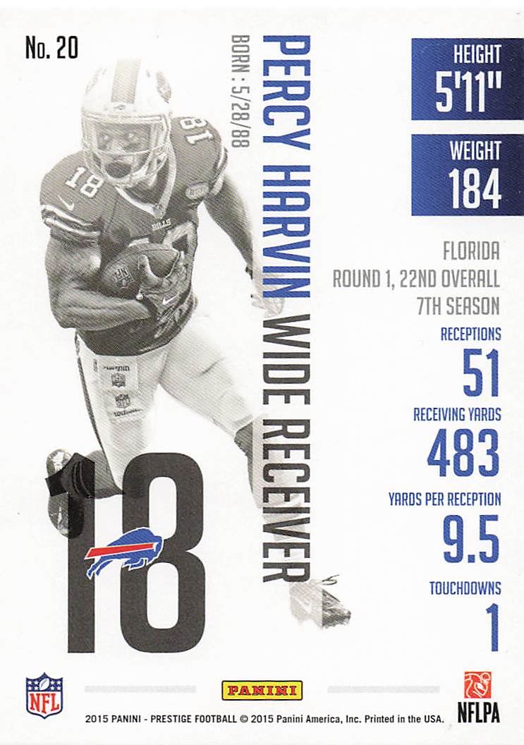 2015 Panini Prestige Football Percy Harvin #20