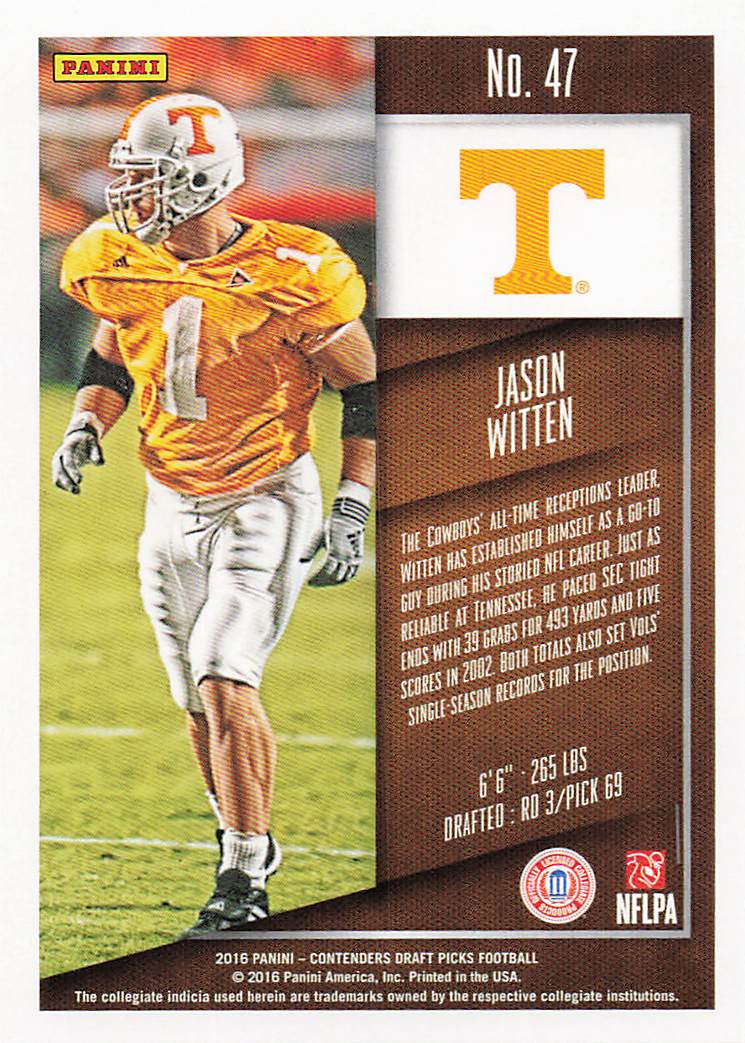 2016 Panini Contenders Draft Picks Football Jason Witten #47