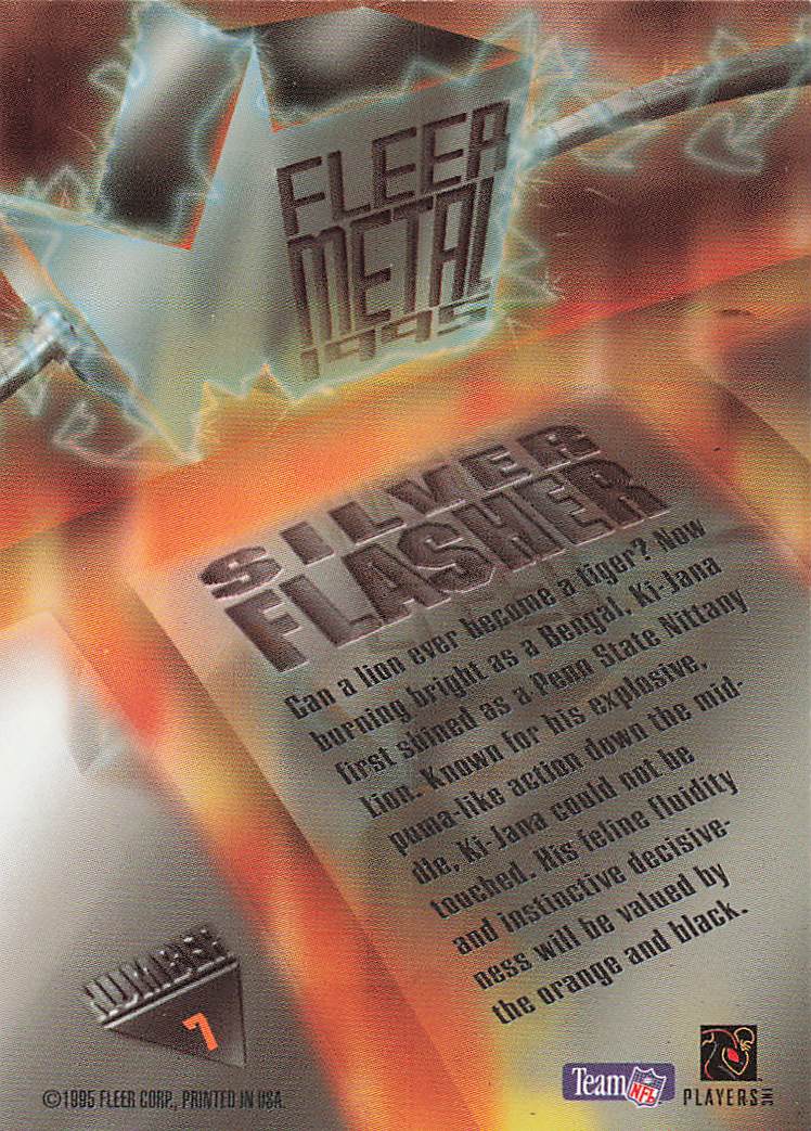 1995 Fleer Metal Football Silver Flashers Ki-Jana Carter #7