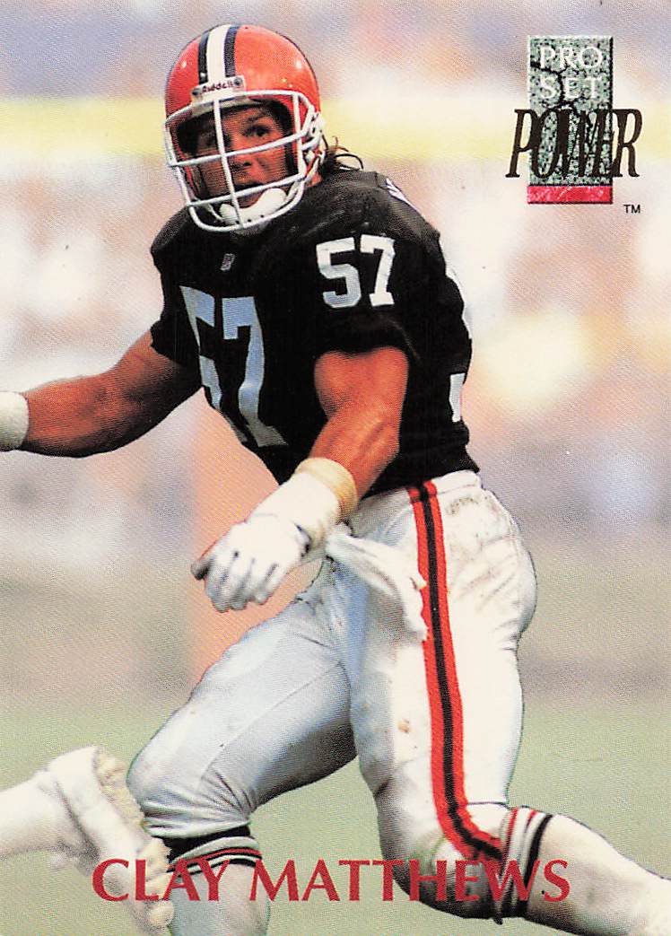 1992 Pro Set Power Football Clay Matthews #57