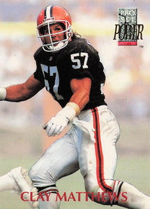1992 Pro Set Power Football Clay Matthews #57