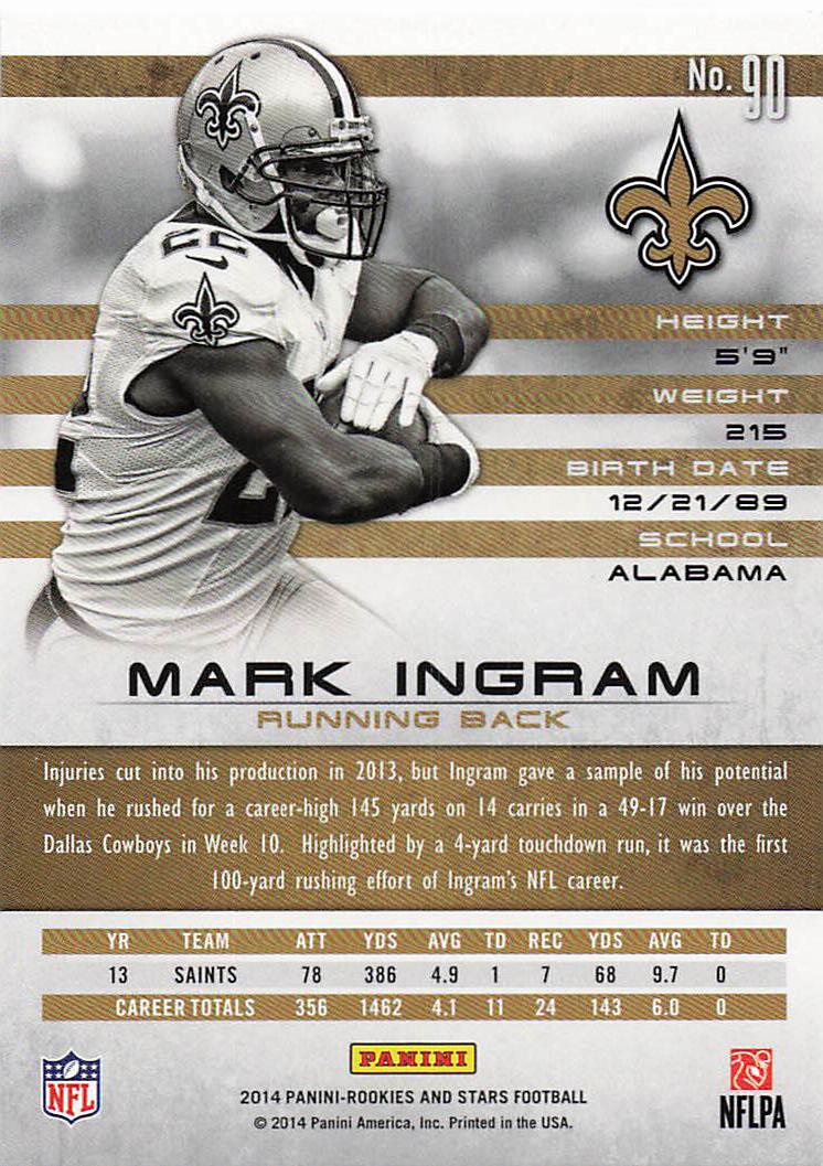 2014 Panini Rookies & Stars Football Mark Ingram #90
