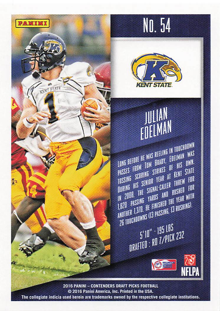 2016 Panini Contenders Draft Picks Football Julian Edelman #54