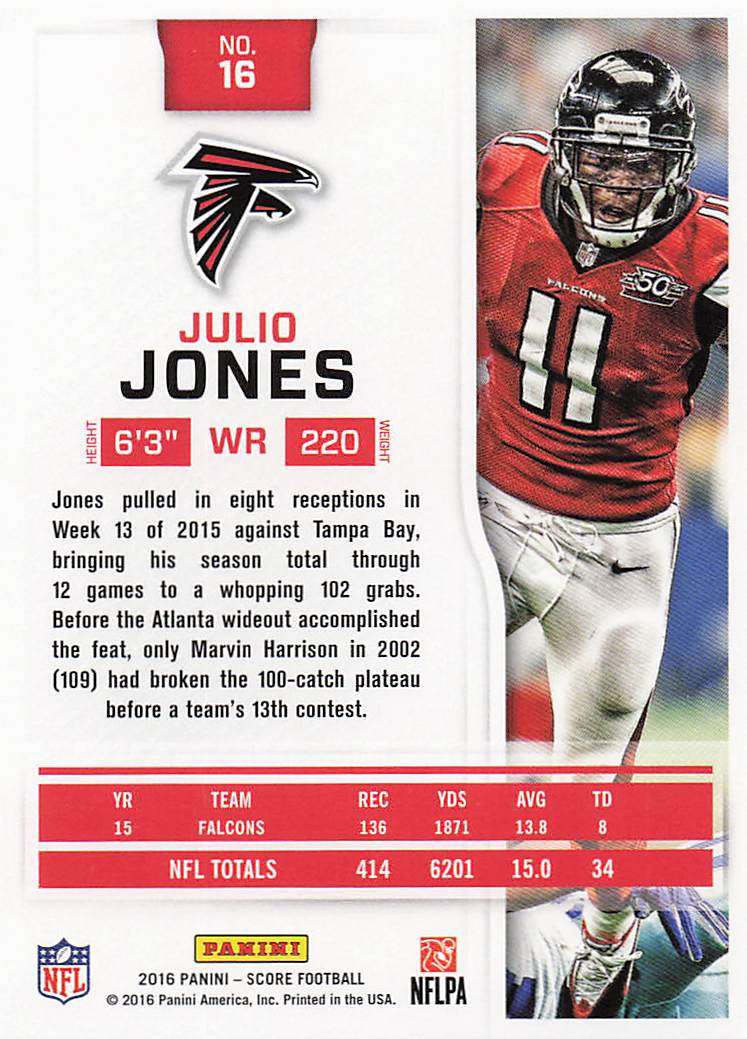 2016 Score Football Julio Jones #16