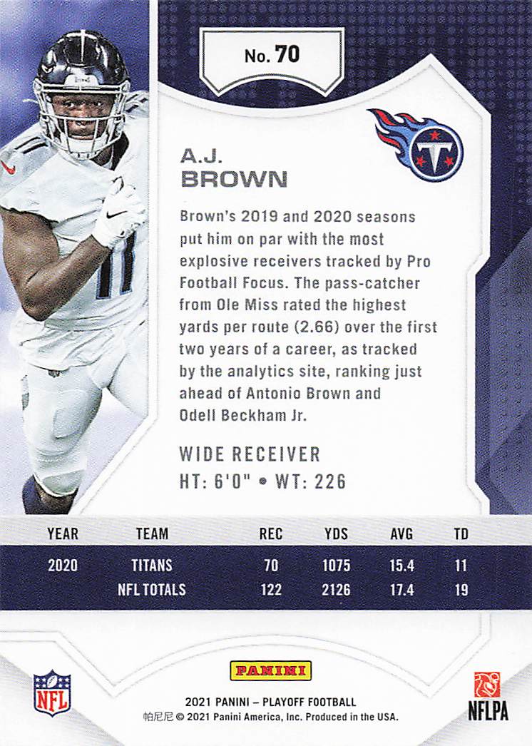 2021 Panini Playoff Football A.J. Brown #70