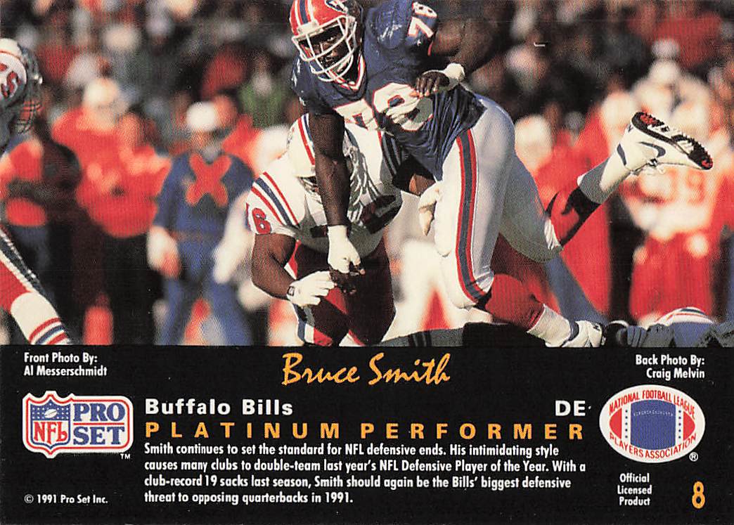 1991 Pro Set Platinum Football Bruce Smith #8