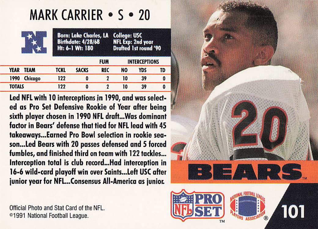 1991 Pro Set Spanish Football Mark Carrier #21