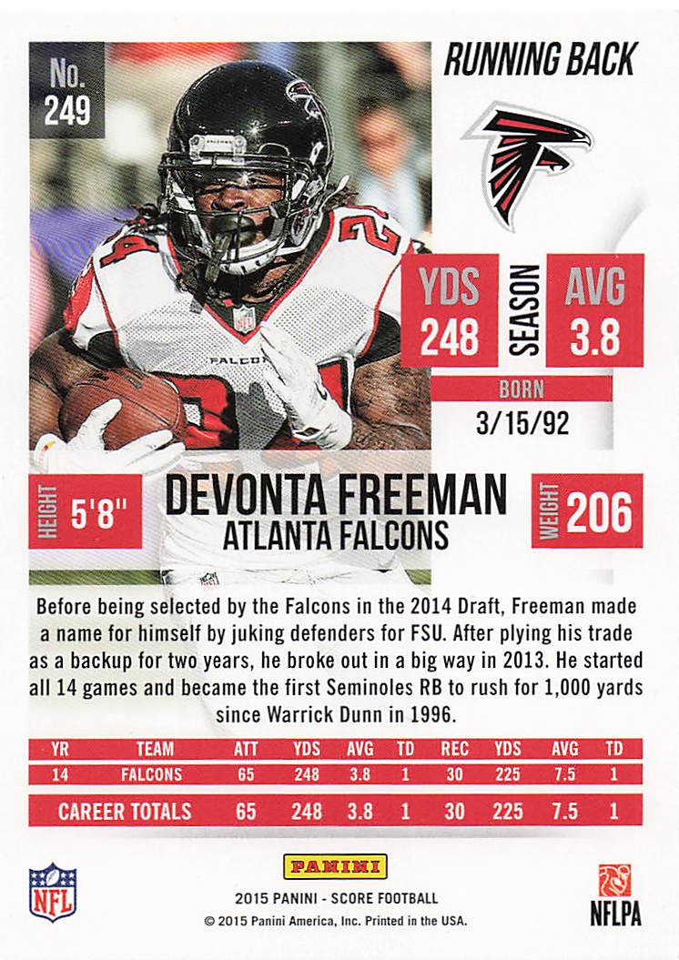 2015 Score Football Devonta Freeman #249