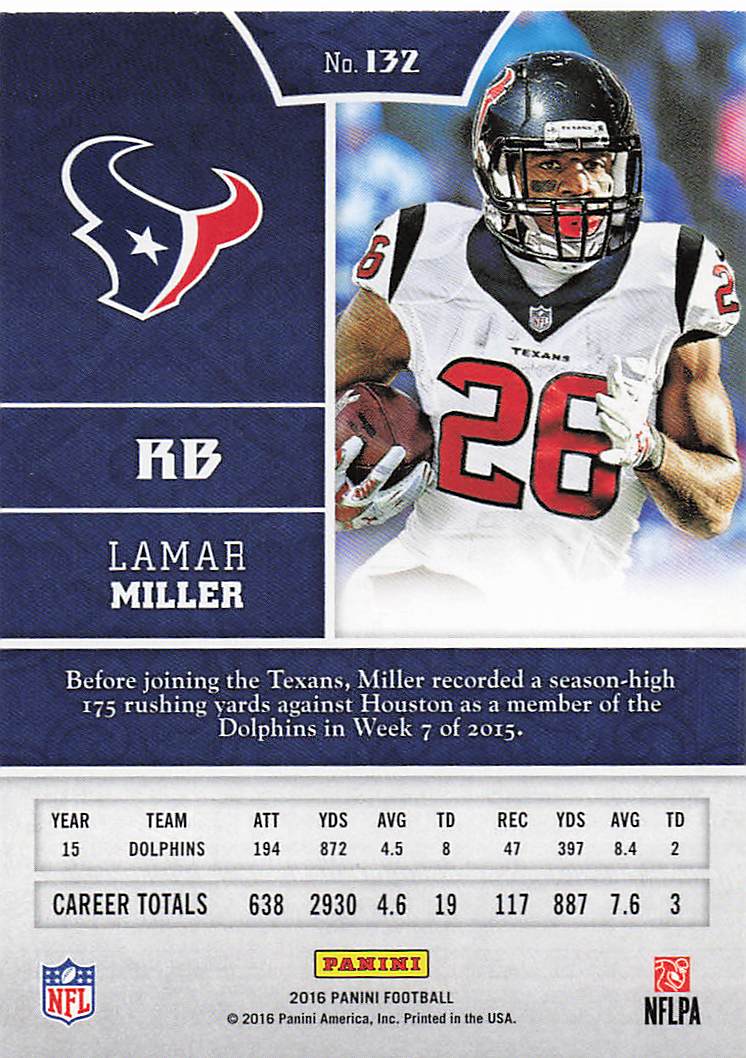 2016 Panini Football Lamar Miller #132