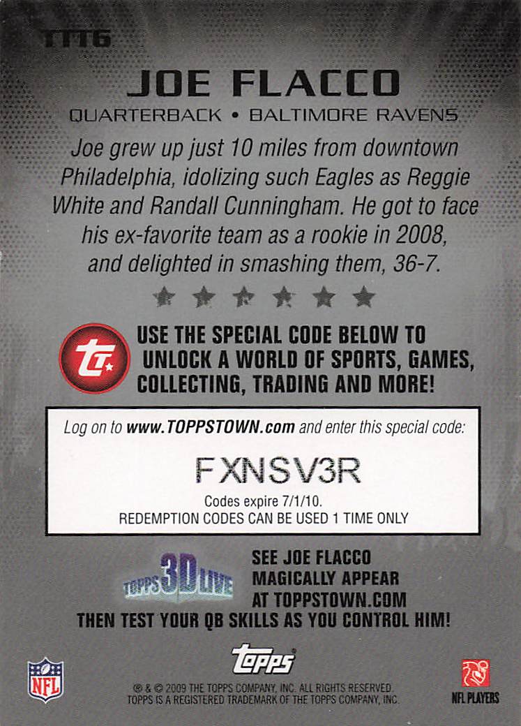 2009 Topps Football ToppsTown Silver Joe Flacco #TTT6