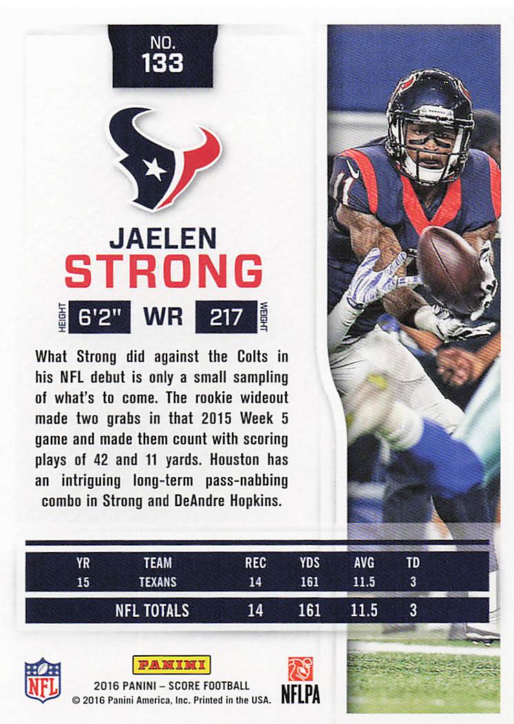 2016 Score Football Jaelen Strong #133