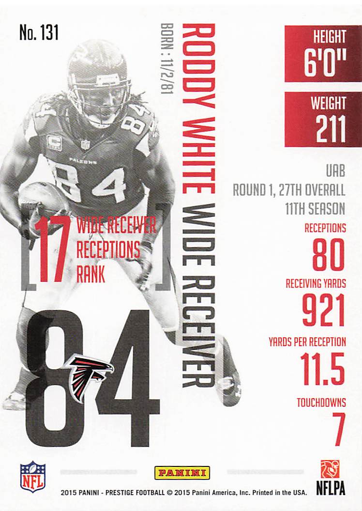 2015 Panini Prestige Football Roddy White #131