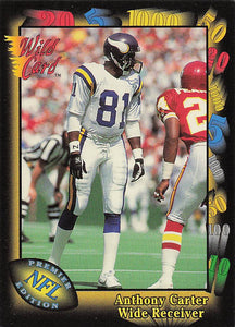 1991 Wild Card Football 5 Stripe Anthony Carter #114